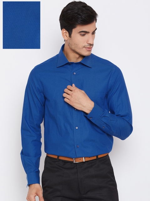 

Blackberrys Men Blue Slim Fit Self Design Formal Shirt