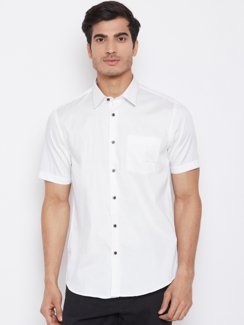 

Blackberrys Men White Slim Fit Solid Casual Shirt