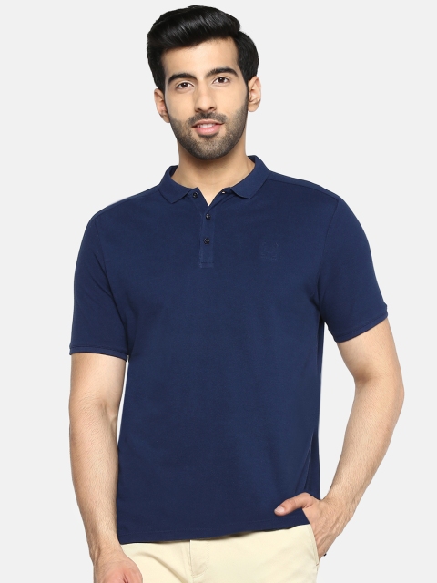 

Blackberrys Men Navy Blue Solid Polo Collar T-shirt