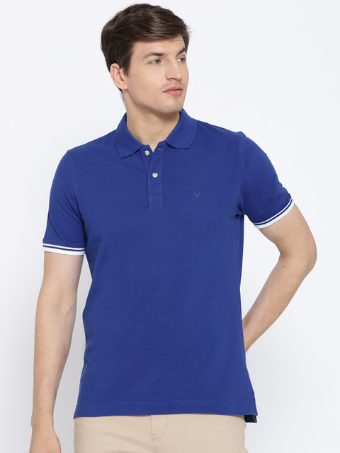 

Blackberrys Men Blue Solid Polo Collar T-shirt