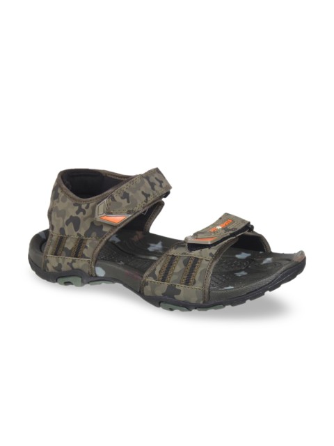 

OFF LIMITS Men Olive Green & Black Synthetic Sports Sandals