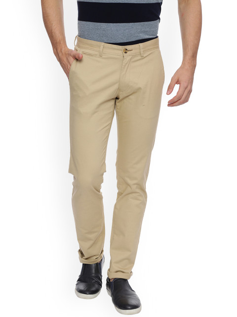 

Basics Men Khaki Tapered Fit Solid Chinos