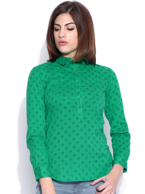 

Tokyo Talkies Green Printed Top