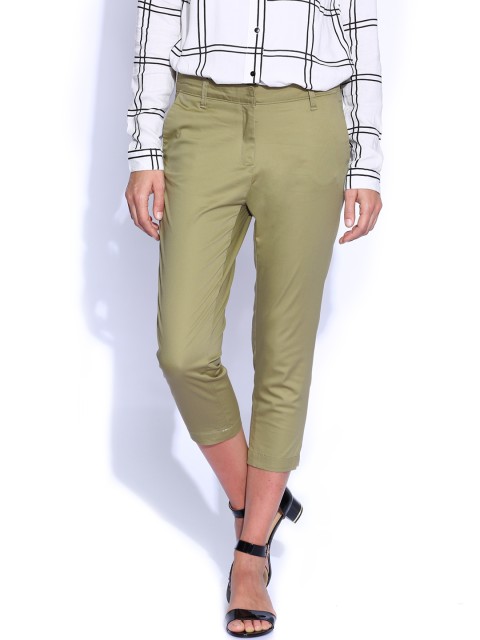 

Tokyo Talkies Khaki Slim Cropped Trousers