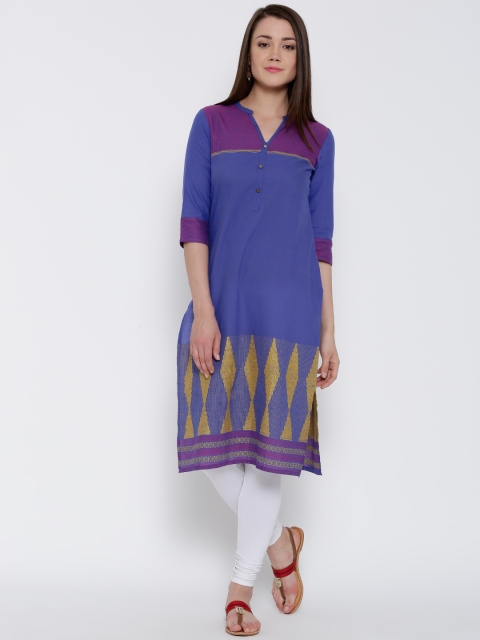 

Aurelia Blue Kurta with Woven Design