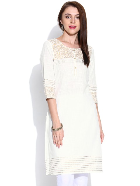 

Aurelia Off-White Printed Kurta
