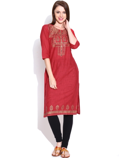 

Aurelia Red Printed Kurta