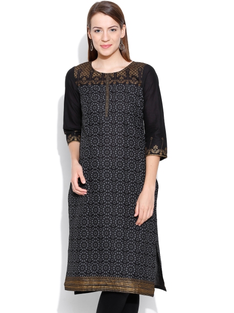 

Aurelia Black Printed Kurta