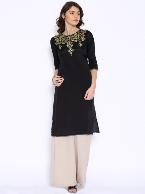 

Aurelia Black Embroidered Kurta