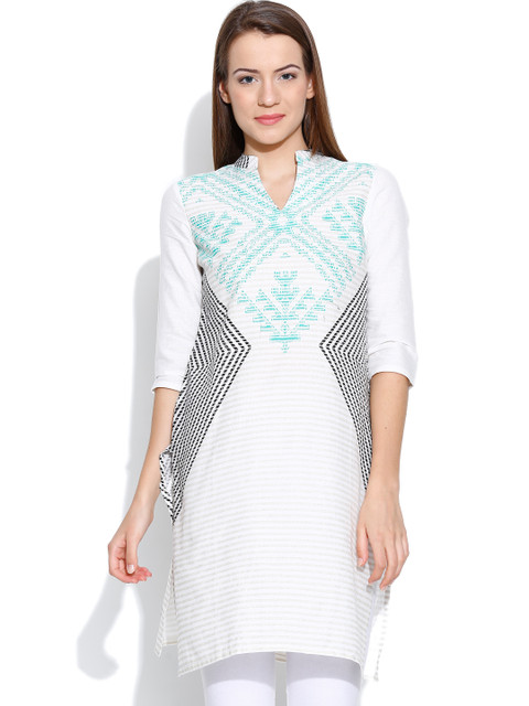 

W Off-White Printed Kurta