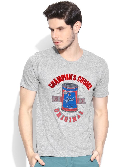 

IZOD Grey Melange Printed T-shirt