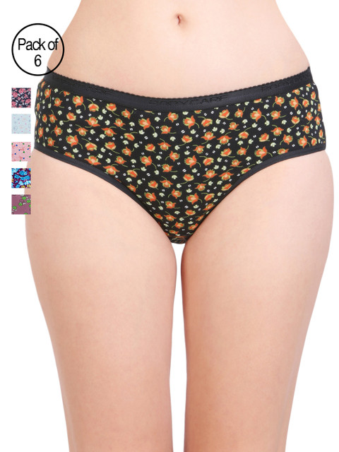 

BODYCARE Pack of 6 Assorted Printed Hipster Briefs E9600