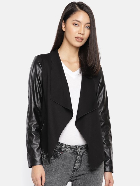 

Jealous 21 Women Black Solid Open Front Jacket