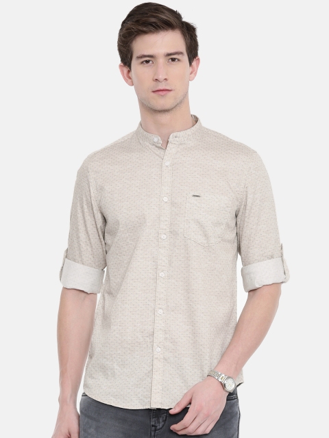 

Lee Cooper Men Beige Regular Fit Printed Casual Shirt
