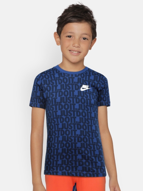 

Nike Boys Blue Printed Round Neck T-shirt