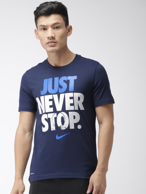 

Nike Men Navy Blue Printed Round Neck T-shirt