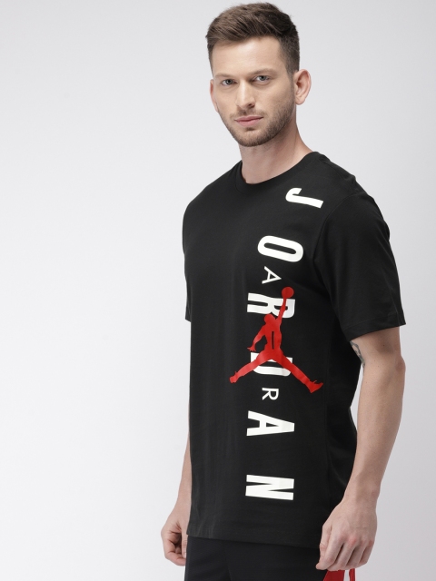 

Nike Men Black & White Printed Standard Fit JSW HBR VERTICAL Jordan Round Neck T-shirt