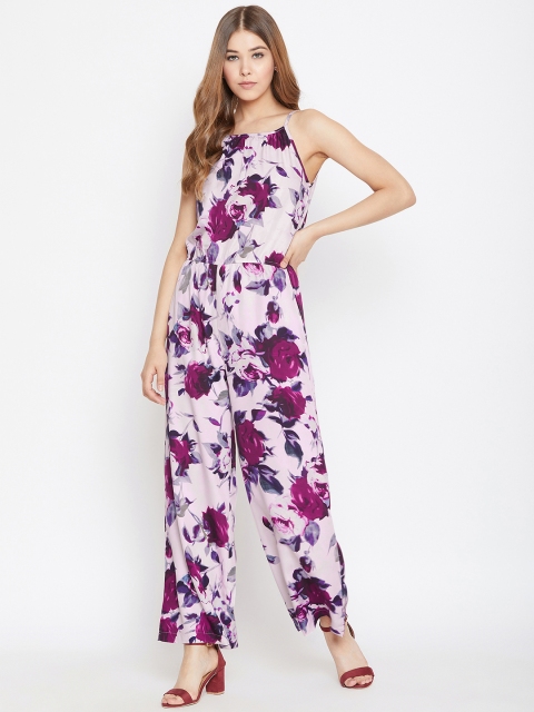 

PURYS Pink & Multicoloured Printed Basic Jumpsuit