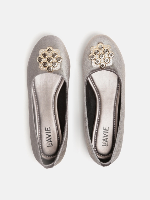 

Lavie Women Grey Velvet Finish Ballerinas