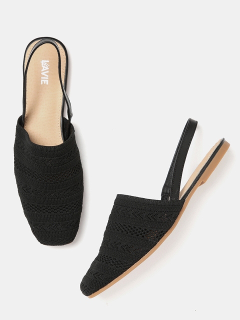 

Lavie Women Black Woven Design Mules