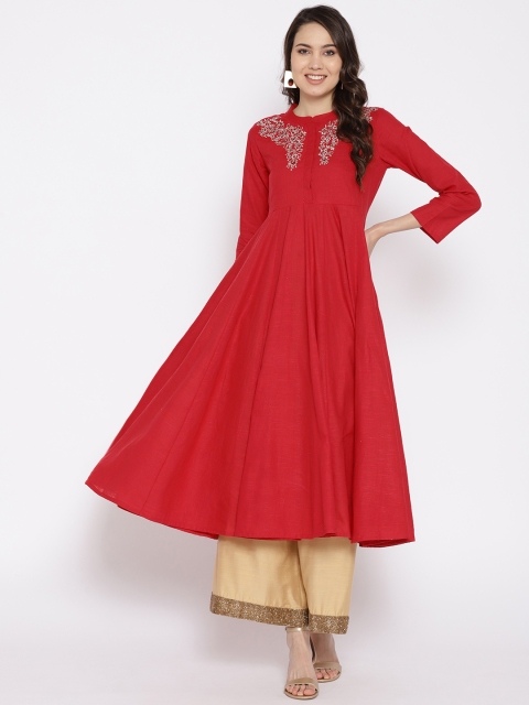 

Sangria Women Red Yoke Design Anarkali Kurta