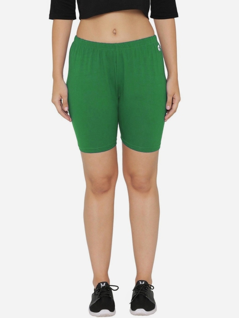 

N-Gal Women Green Solid Regular Fit Sports Shorts
