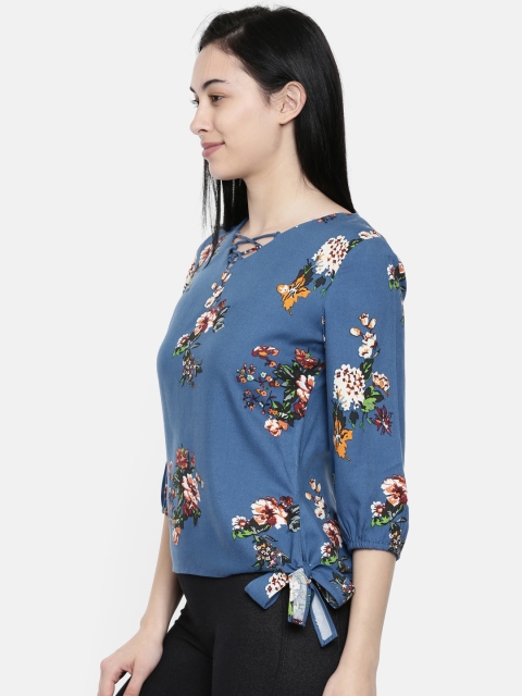 

Kraus Jeans Women Blue Printed Top