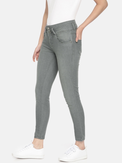 

Kraus Jeans Women K4014 Grey Skinny Fit High-Rise Clean Look Stretchable Cropped Jeans
