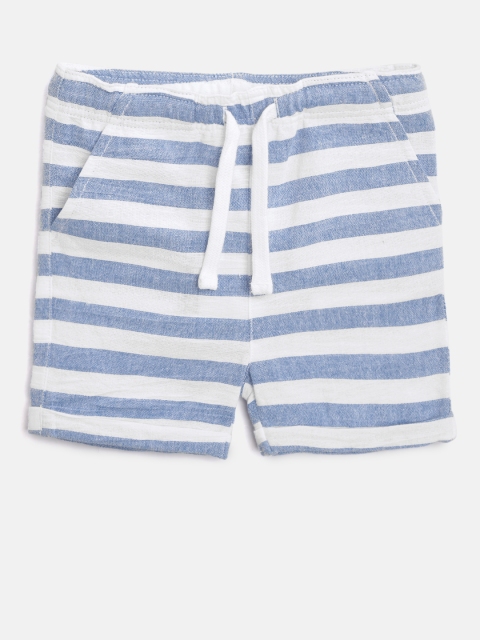 

Marks & Spencer Boys Blue & White Striped Regular Fit Shorts