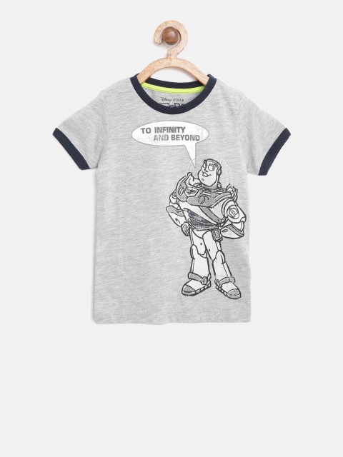 

Marks & Spencer Boys Grey Melange Printed Round Neck T-shirt