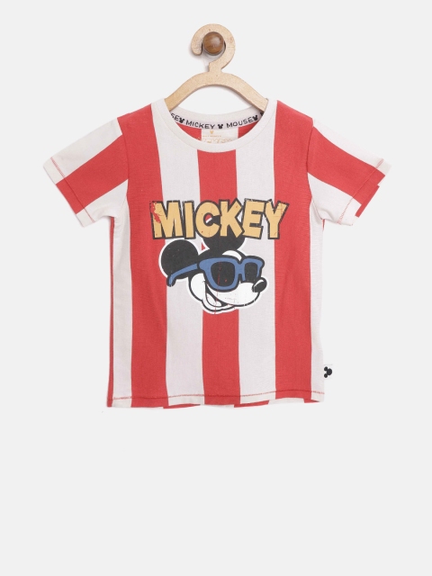 

Marks & Spencer Boys Red & Beige Striped Round Neck T-shirt