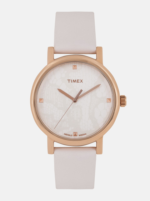 

Timex Women White Printed Analogue Watch T2P460