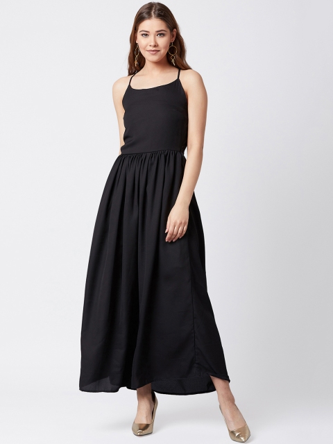 

U&F Women Black Solid Maxi Dress