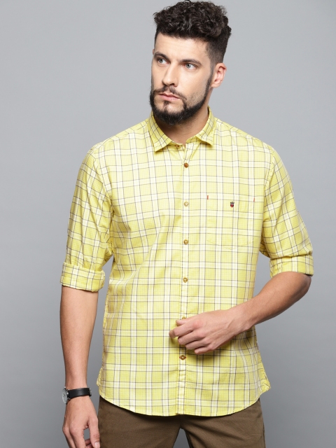 

Louis Philippe Sport Men Yellow Slim Fit Checked Casual Shirt