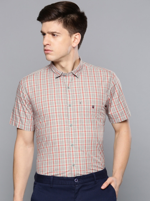 

Louis Philippe Sport Men Grey & Pink Slim Fit Checked Casual Shirt