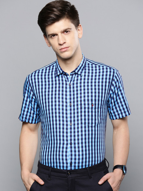 

Louis Philippe Sport Men Blue Slim Fit Checked Casual Shirt
