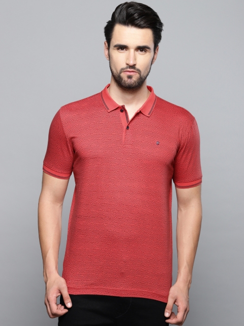 

Louis Philippe Sport Men Red & Black Printed Polo Collar T-shirt