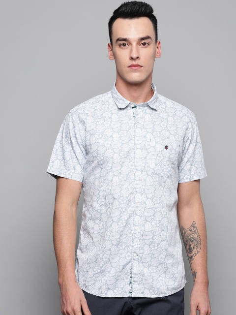 

Louis Philippe Sport Men Blue & White Printed Slim Fit Casual Shirt