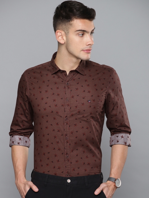 

Louis Philippe Sport Men Brown Super Slim Fit Printed Smart Casual Shirt