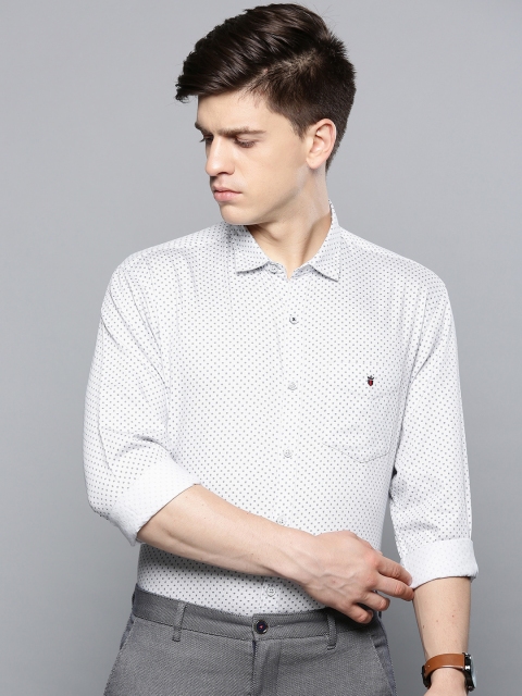 

Louis Philippe Sport Men White & Navy Blue Slim Fit Printed Casual Shirt