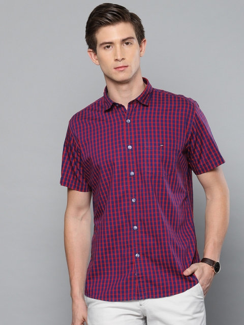 

Louis Philippe Sport Men Red & Navy Blue Slim Fit Checked Casual Shirt