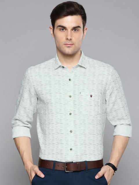 

Louis Philippe Sport Men White & Green Slim Fit Printed Casual Shirt