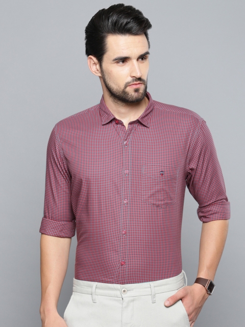 

Louis Philippe Sport Men Maroon & Grey Slim Fit Checked Smart Casual Shirt