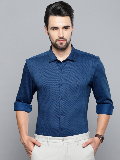 

Louis Philippe Sport Men Blue Super Slim Fit Self Design Smart Casual Shirt