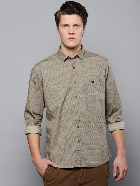 

Louis Philippe Sport Men Taupe Slim Fit Printed Casual Shirt