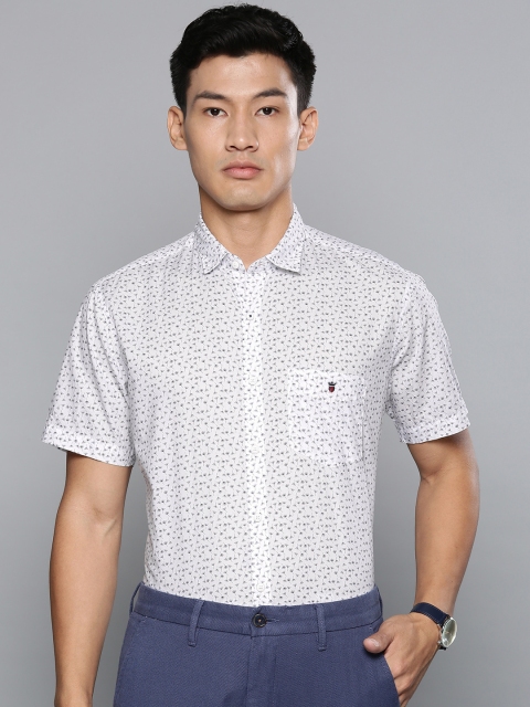 

Louis Philippe Sport Men White Slim Fit Printed Casual Shirt