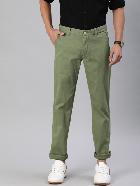 

Louis Philippe Sport Men Olive Green Slim Fit Solid Regular Trousers
