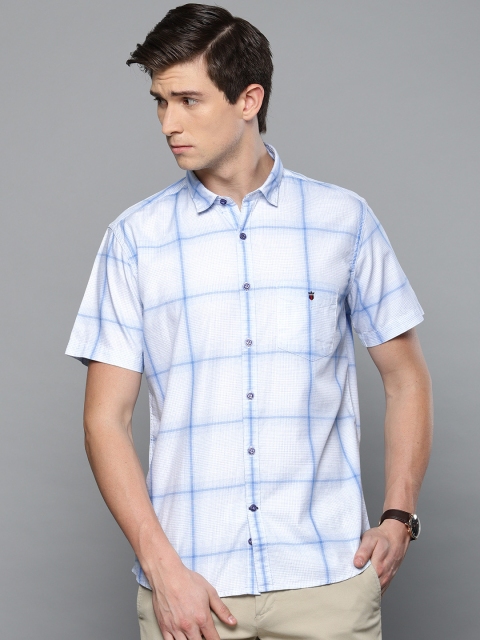 

Louis Philippe Sport Men Blue & White Slim Fit Checked Casual Shirt
