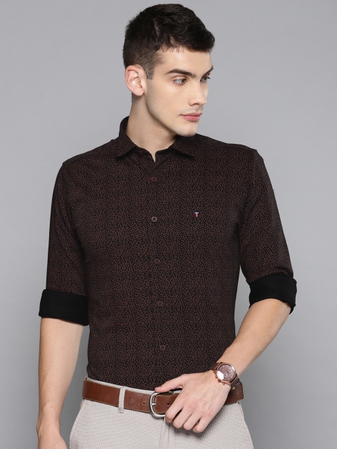 

Louis Philippe Sport Men Black & Brown Super Slim Fit Printed Casual Shirt