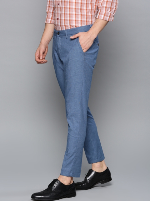

Louis Philippe Sport Men Blue Comfort Tapered Fit Self Design Regular Trousers